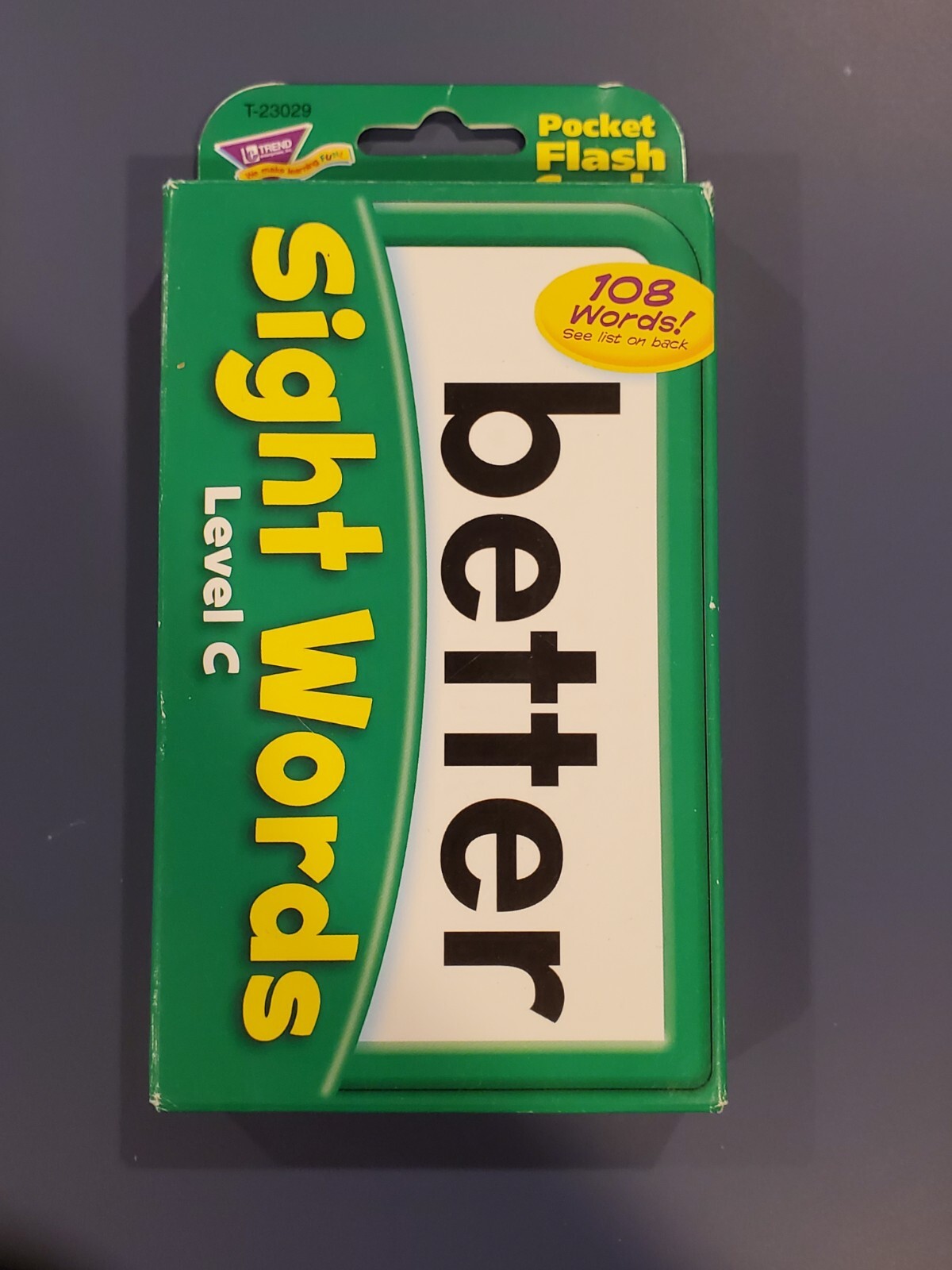 SIGHT WORDS LEVEL C – POCKET FLASH CARDS T-23029 108 Words Phonics