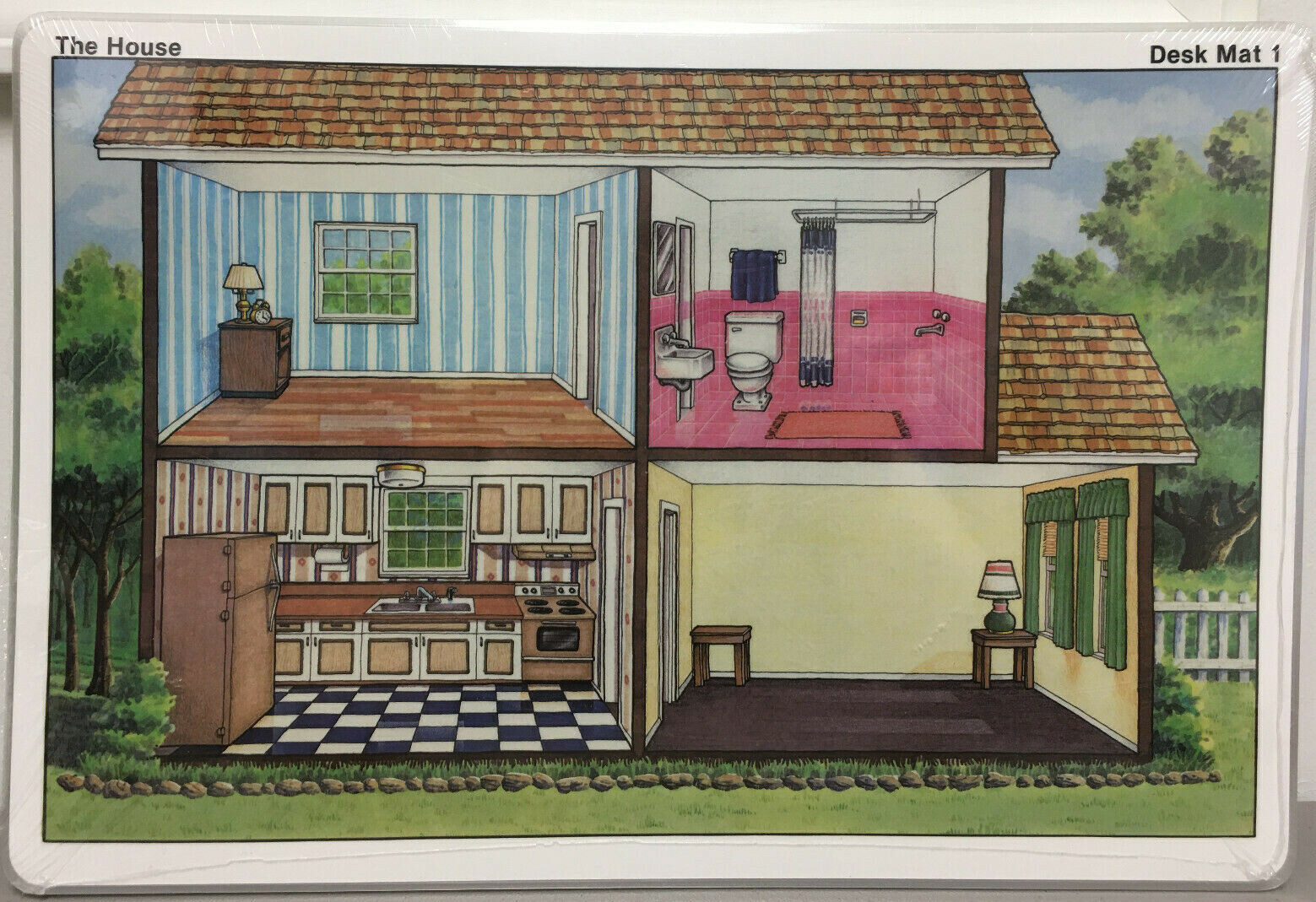 Lot of 20 Double-Sided Laminated Student Mat The House/The Park (Dry Erase) NEW