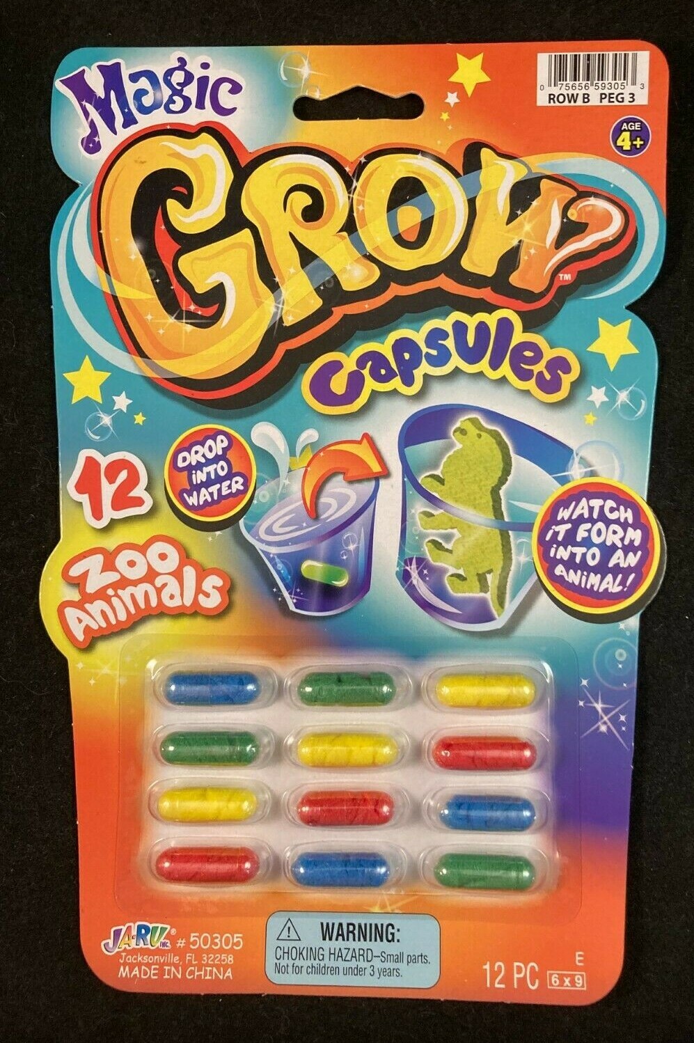 Magic Grow Capsules – 12 Zoo Animals – Soft Expanding Foam