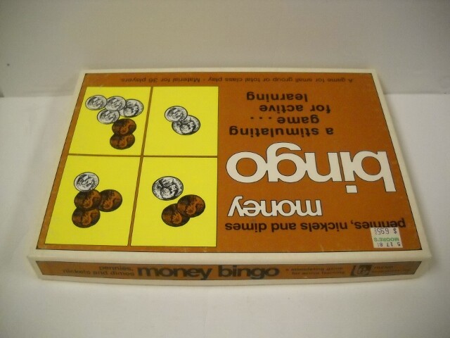Vintage Trend Pennies, Nickels, & Dimes Money Bingo W/ Laminated Cards 1977