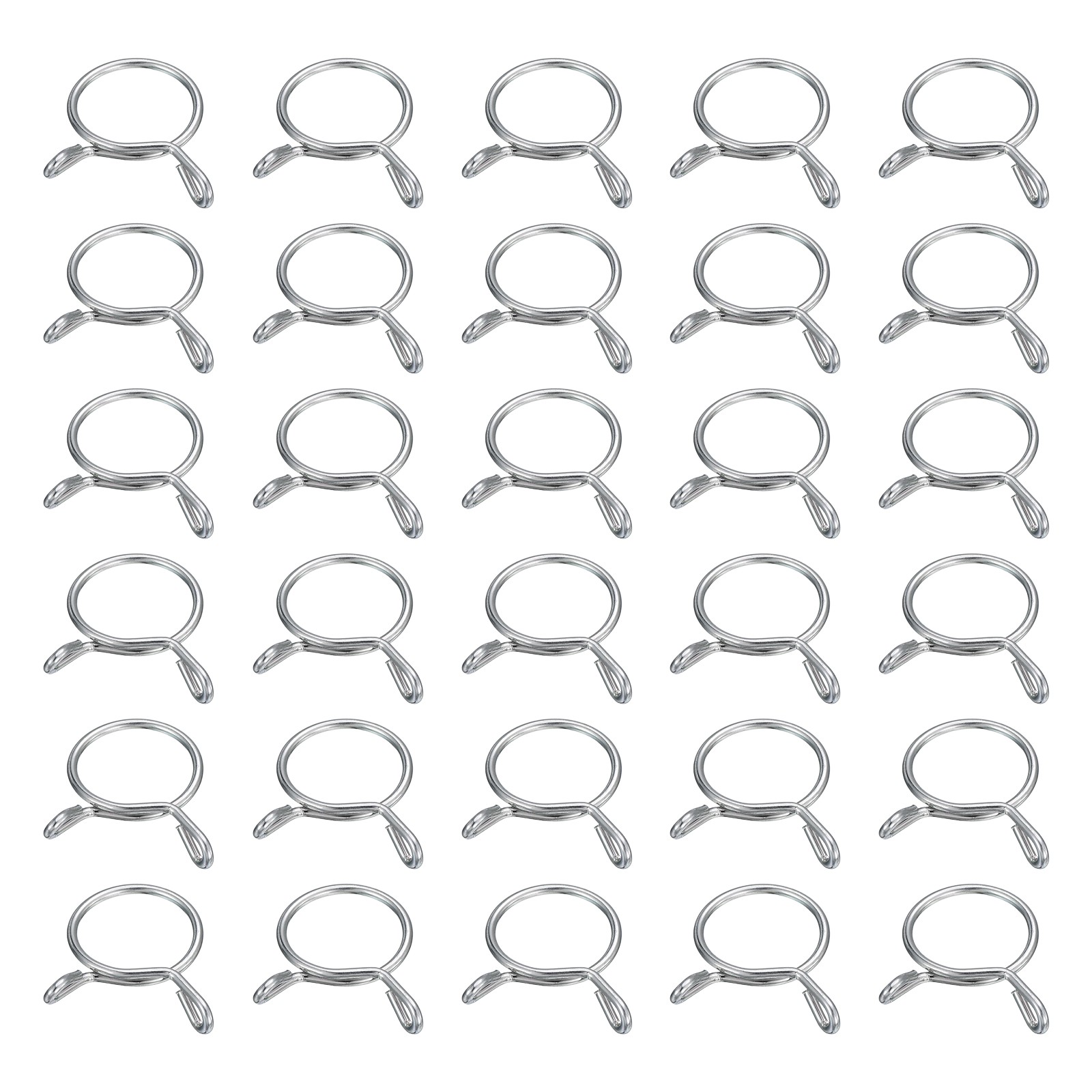 30Pcs 15mm ID 15mm Clamp Dia. Fuel Line Hose Clips Spring Clips, Blue White