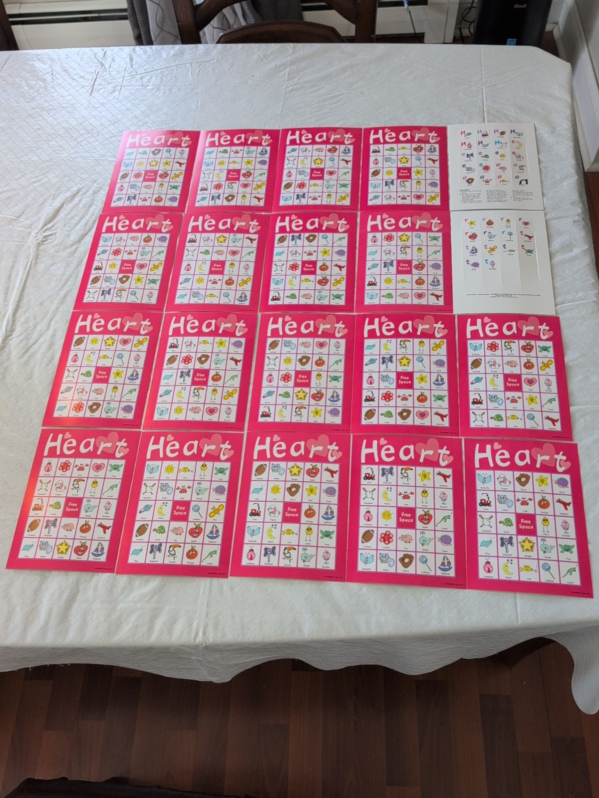 Heart Bingo By Current, 18 Cards And Letter Cards, Unused