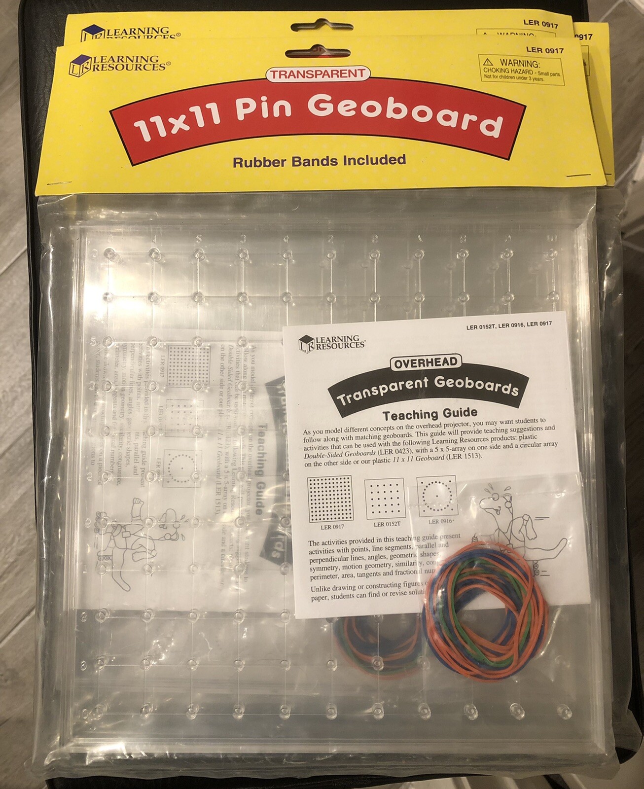 Lot of 5 Learning Resources 11×11 Transparent Pin Geoboards (LER 0917) – NIP