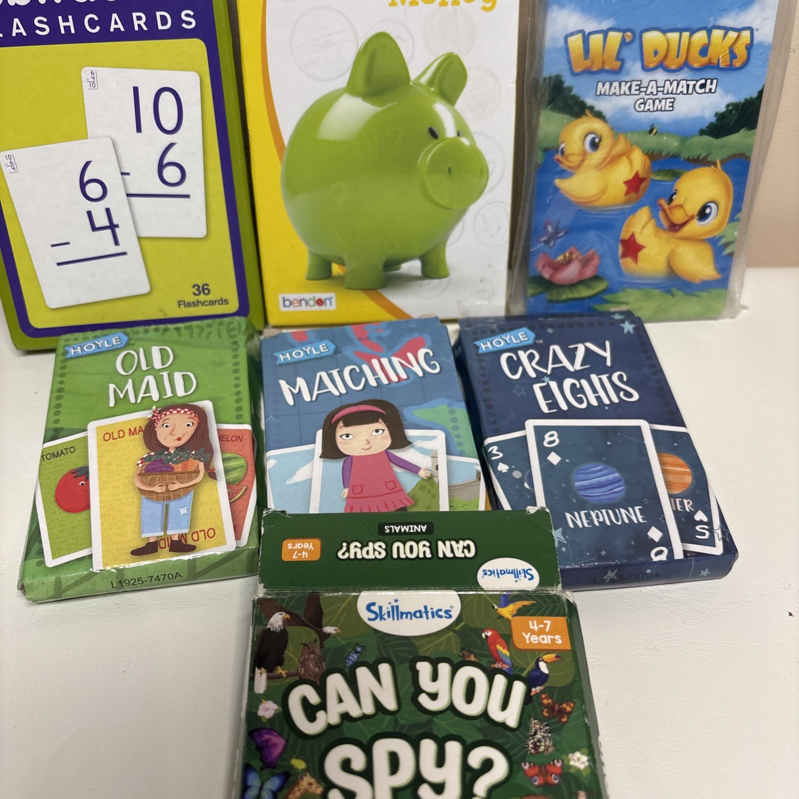 Lot Of 7 Kids Educational Flashcards & Game -Sight Words, Animals & Puzzle Cards