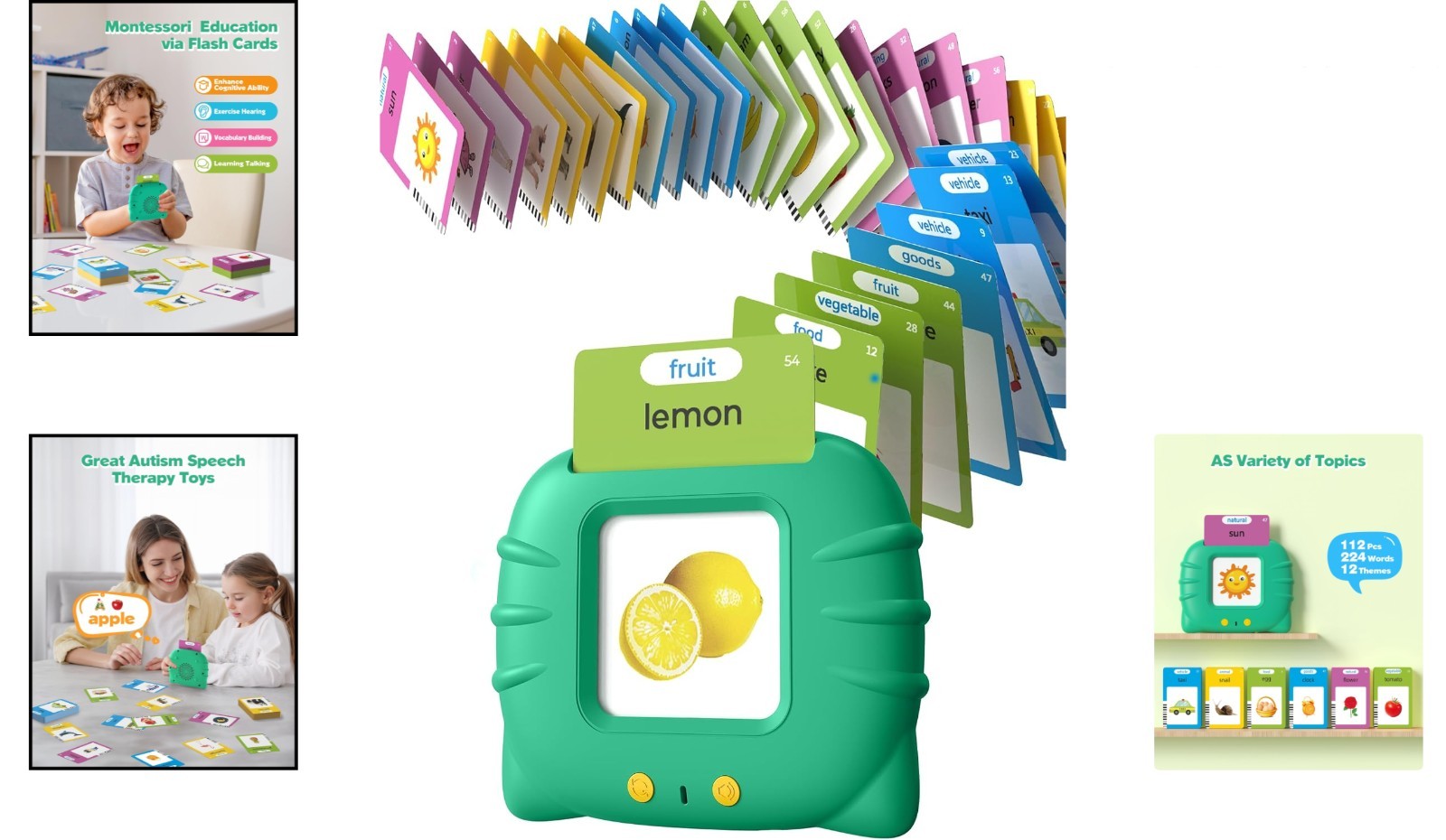 Sensory Educational Flash Cards for Preschoolers: 224 Talking Words for Play