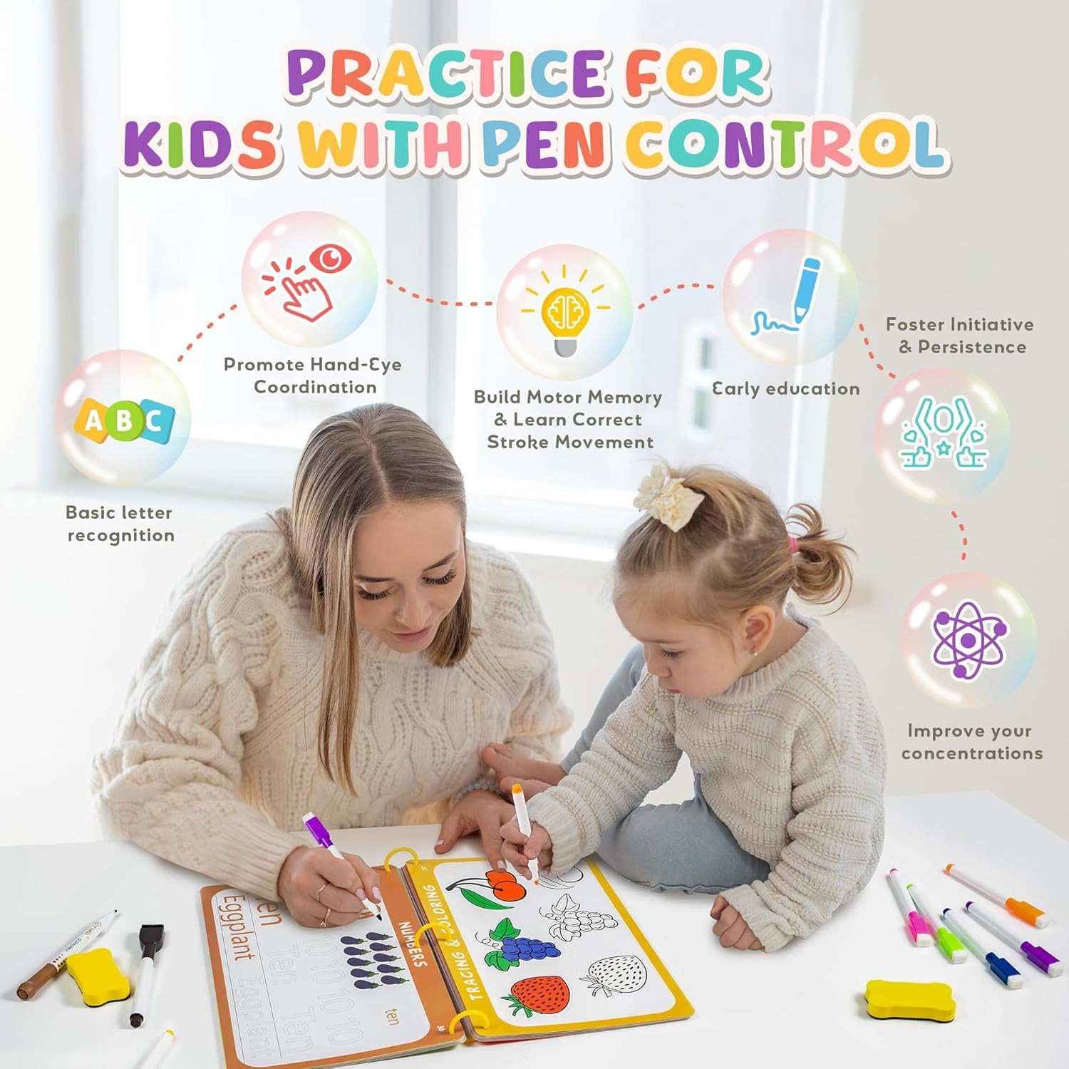 Preschool Learning Activities Educational Workbook: Prek Handwriting Practice Tr