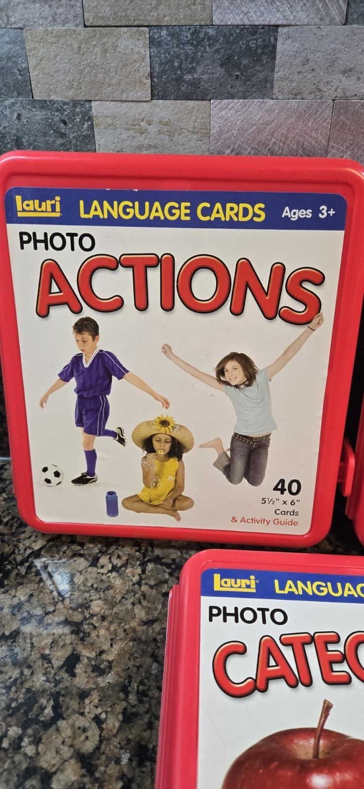 Lauri Language Cards Ages 3+ Photo Actions,Opposite & Caterories MISSING 1 Guide