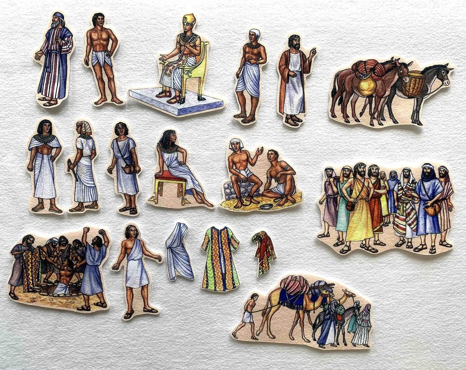 Joseph in Egypt Toggle Size Felt Figures for Flannel Boards Old Testament Bible