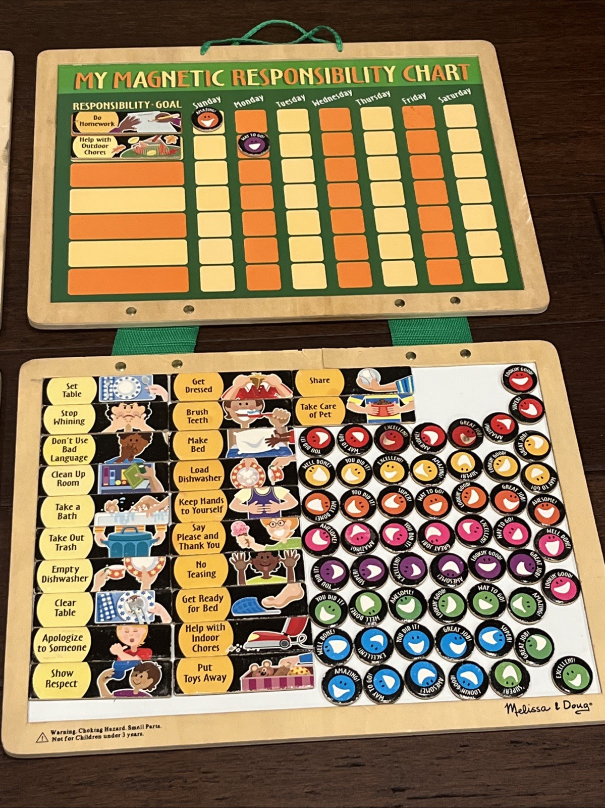 Melissa & Doug My Daily Calendar & My Responsibility SEL Chart 2 Pk. Magnetic