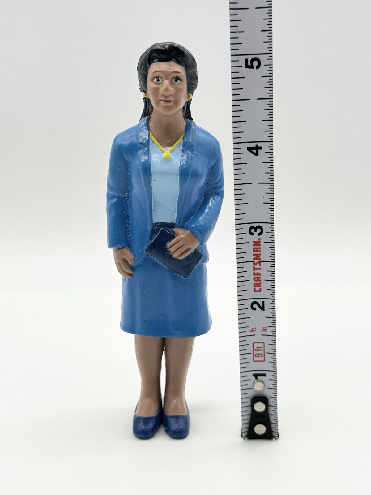 Vintage Business Woman African American Figurine Doll 5” Community Block People