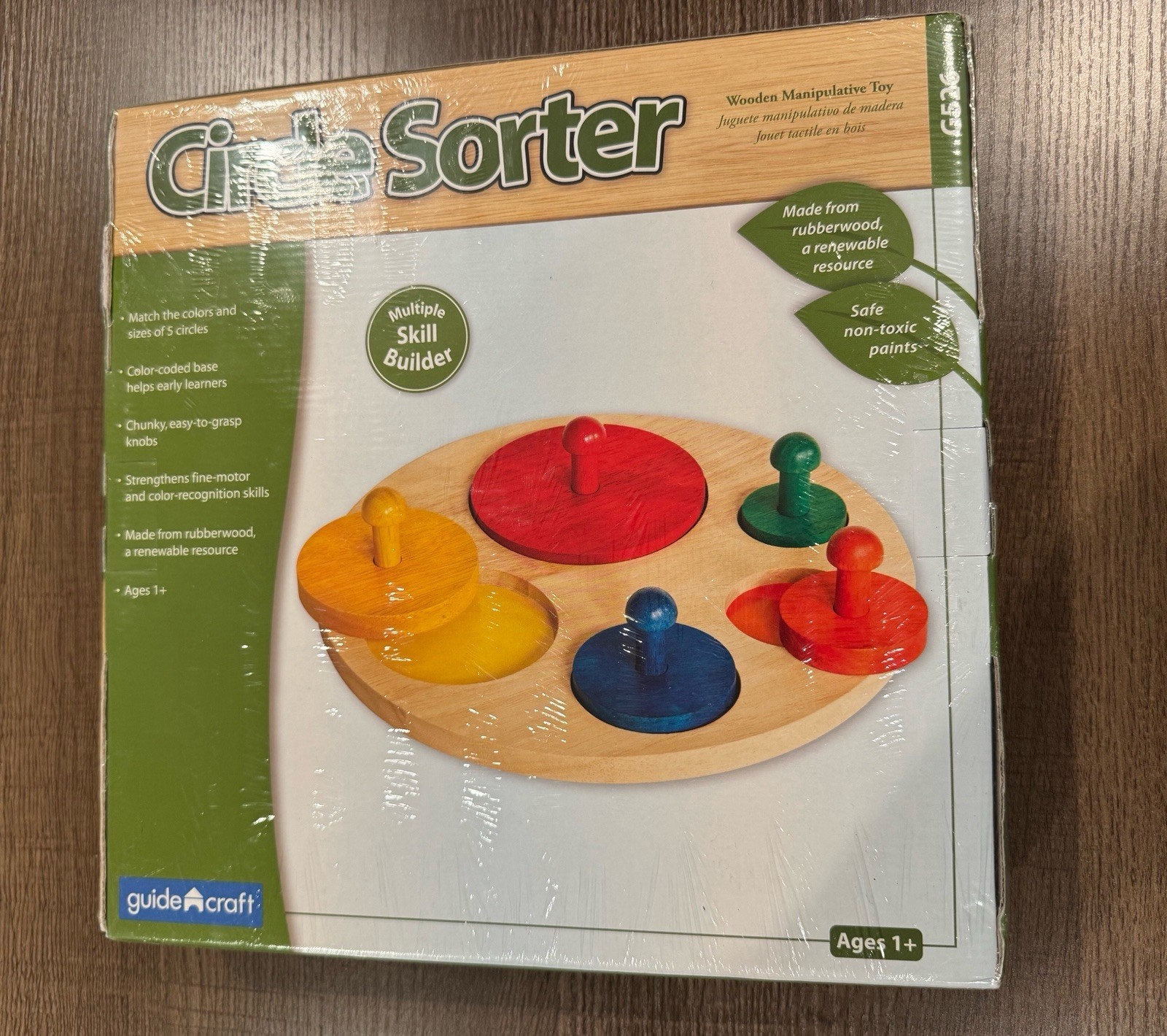 Guidecraft Children’s Circle Sorter Educational Learning Toy Brand New Sealed