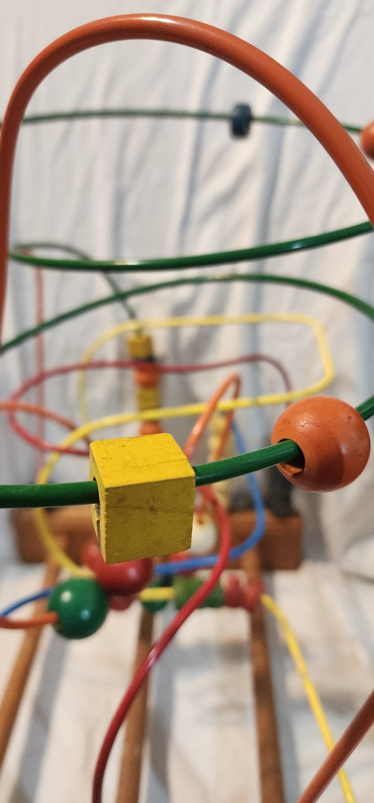 Vintage Anatex Rollercoaster Bead Maze Wood Wire Toy Large LA Calif USA 1970s