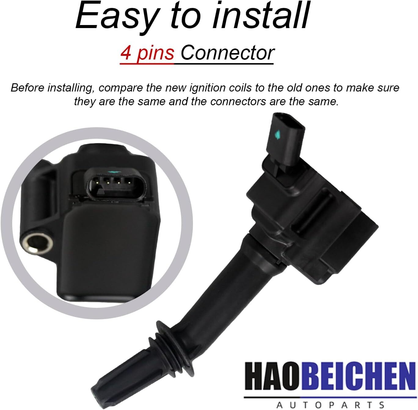 Ignition Coil Pack Set of 4 Compatible with Buick Encore Chevy Cruze Equinox