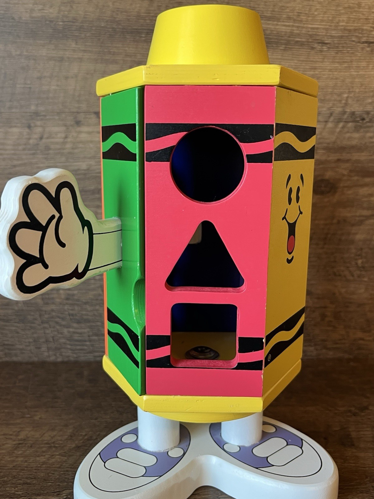 Crayola Learning Tower ABCs 123s Shapes Sorter Toy Colorful Wooden Pieces RARE