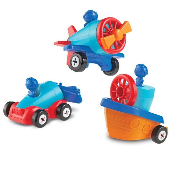 Learning Resources 1-2-3 Build It Car Plane Boat Early Construction Set Toy