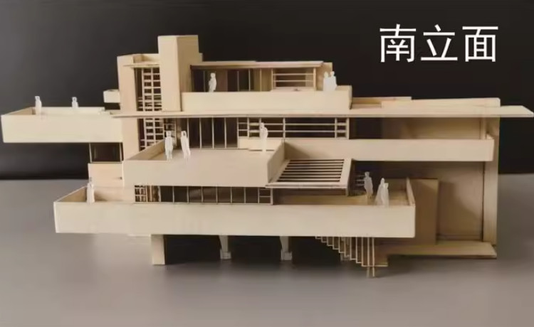 1/75/100 Scale Fallingwater Villa 3D Wooden DIY Building Model Assembly Kits Set