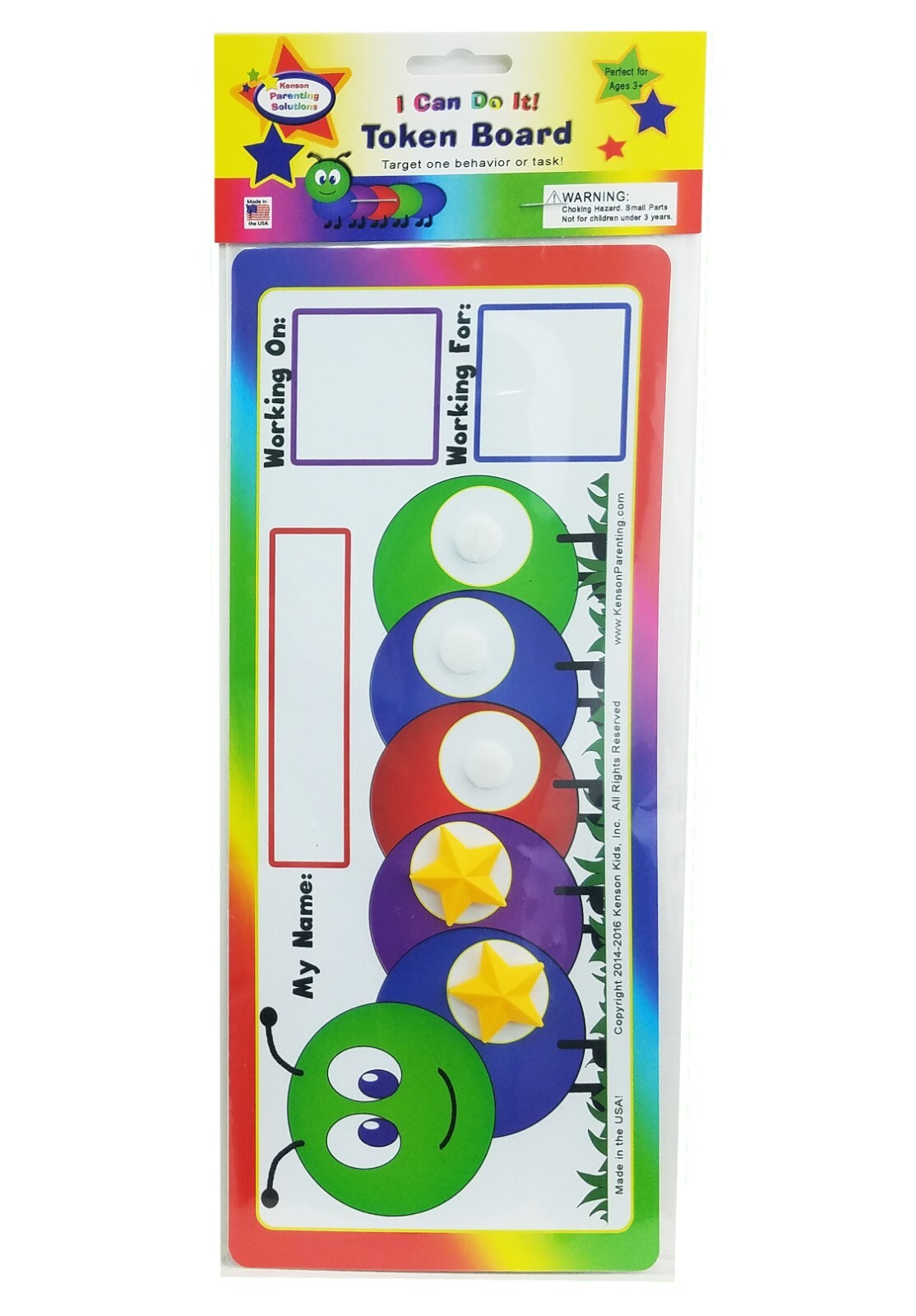 New! Caterpillar Token reward board, incentive autism chart, I Can Do It