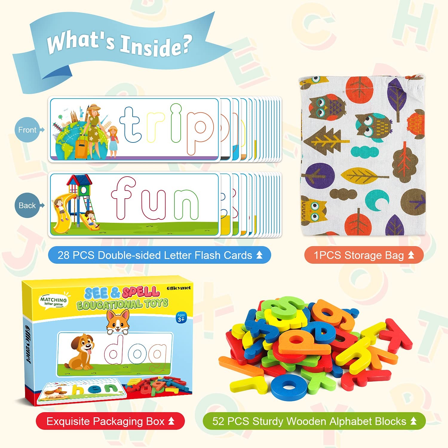 Learning Toys for 3 4 5 6 Years Old Boys and Girls, See & Spell CVC Word Buil…