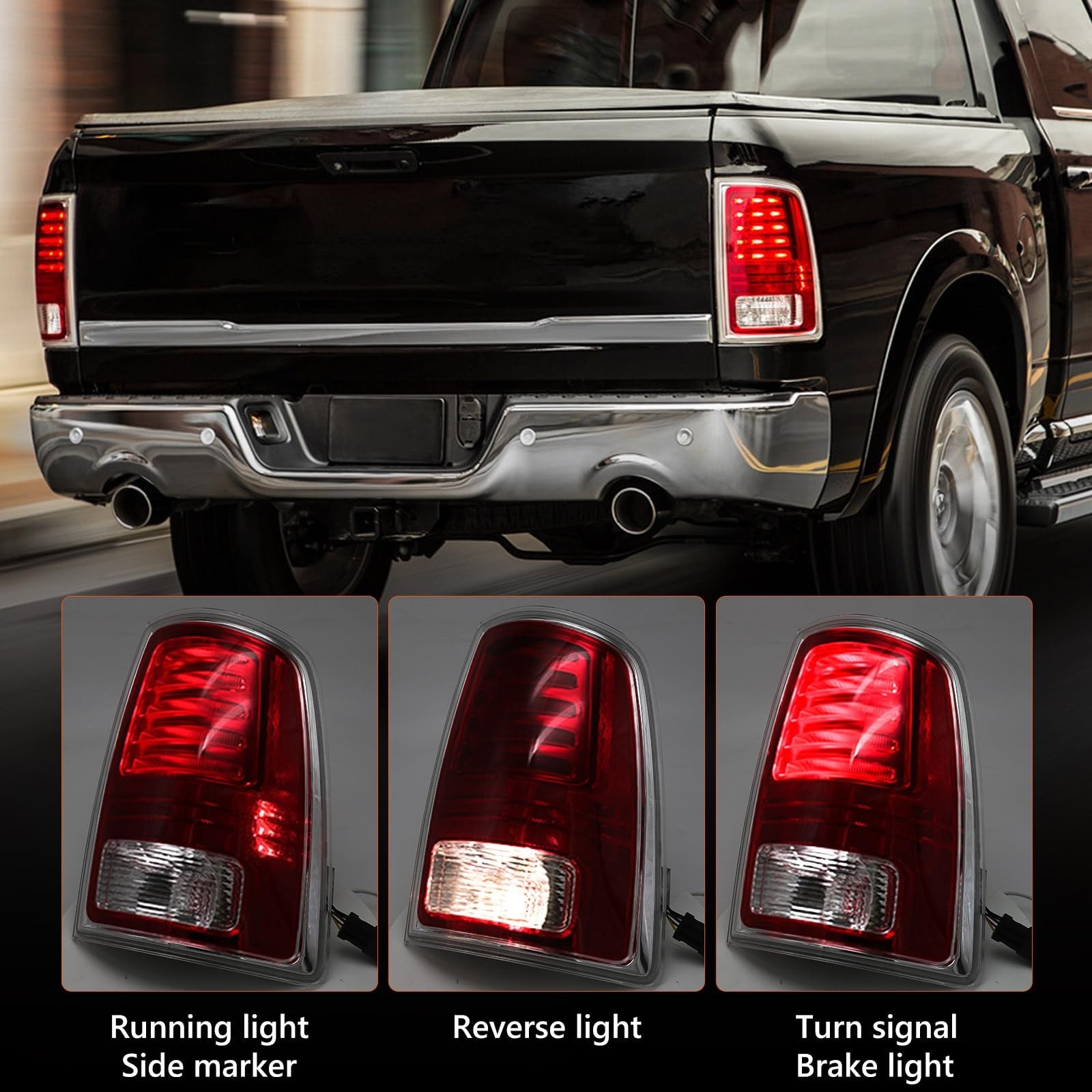 FIONE – FOR Dodge Ram 1500 Tail Lights Assembly 2013-2018,2500 & 3500 Tail Li…