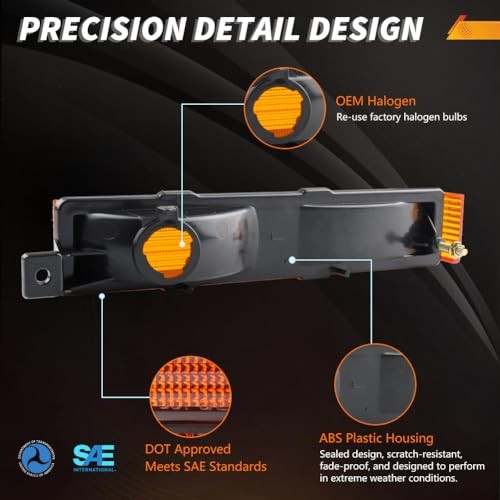 Front Turn Signal Marker Light Housing Compatible with Oldsmobile Amber Lens