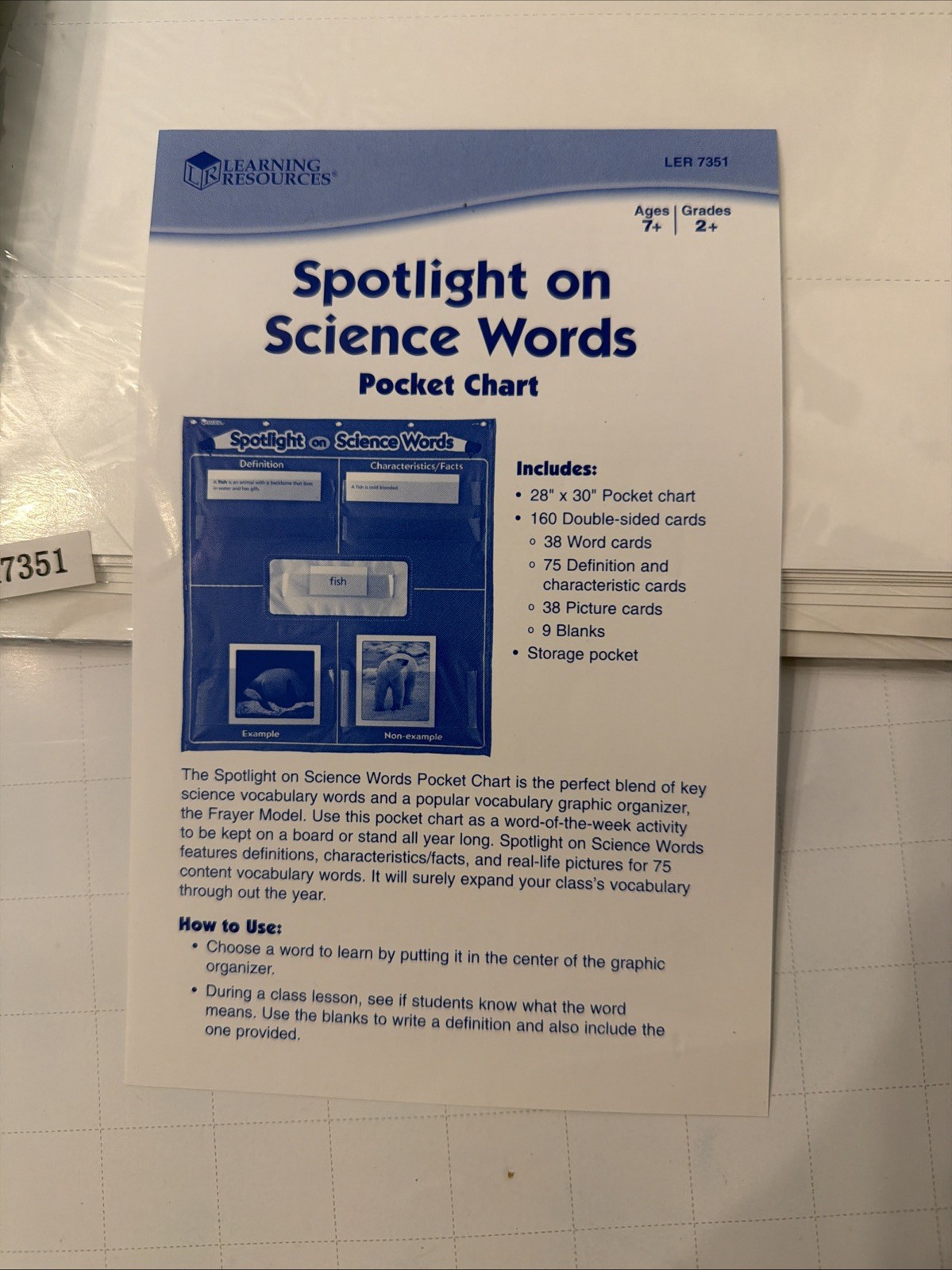 Learning Resources Spotlight On Science Words Pocket Chart