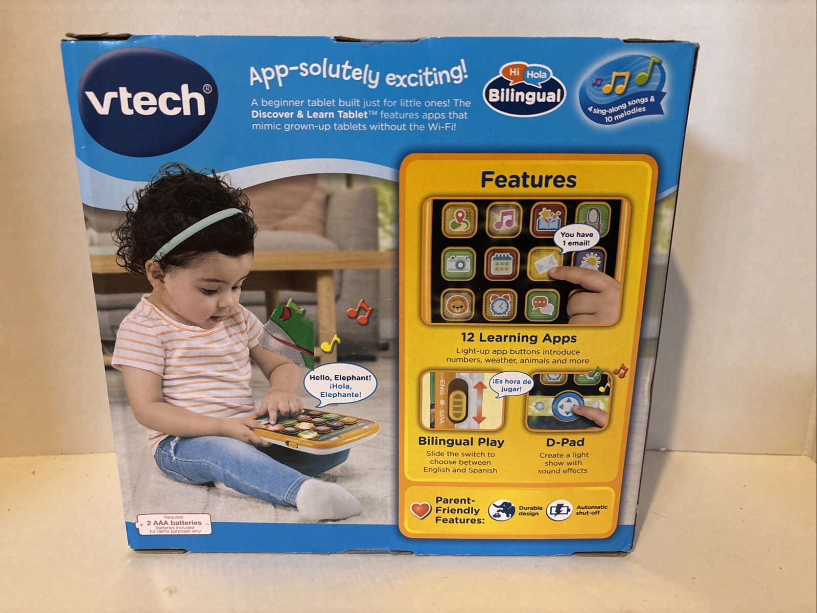 VTech Discover & Learn Tablet 12 Learning Apps 90+ Sounds Bilingual 9-36 Months