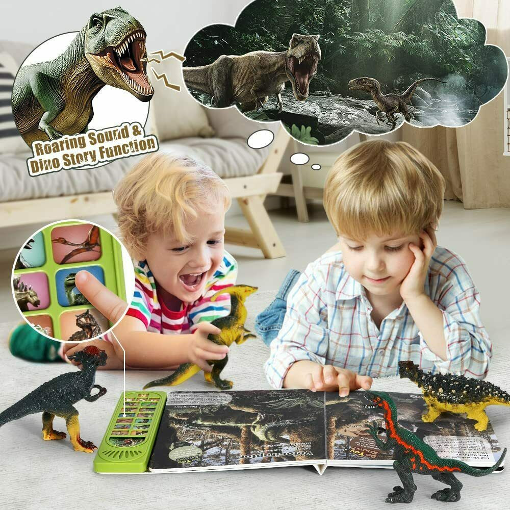 Dinosaur Toys,Realistic Roars Sound Book 12 Dinosaurs Figures Educational Toy