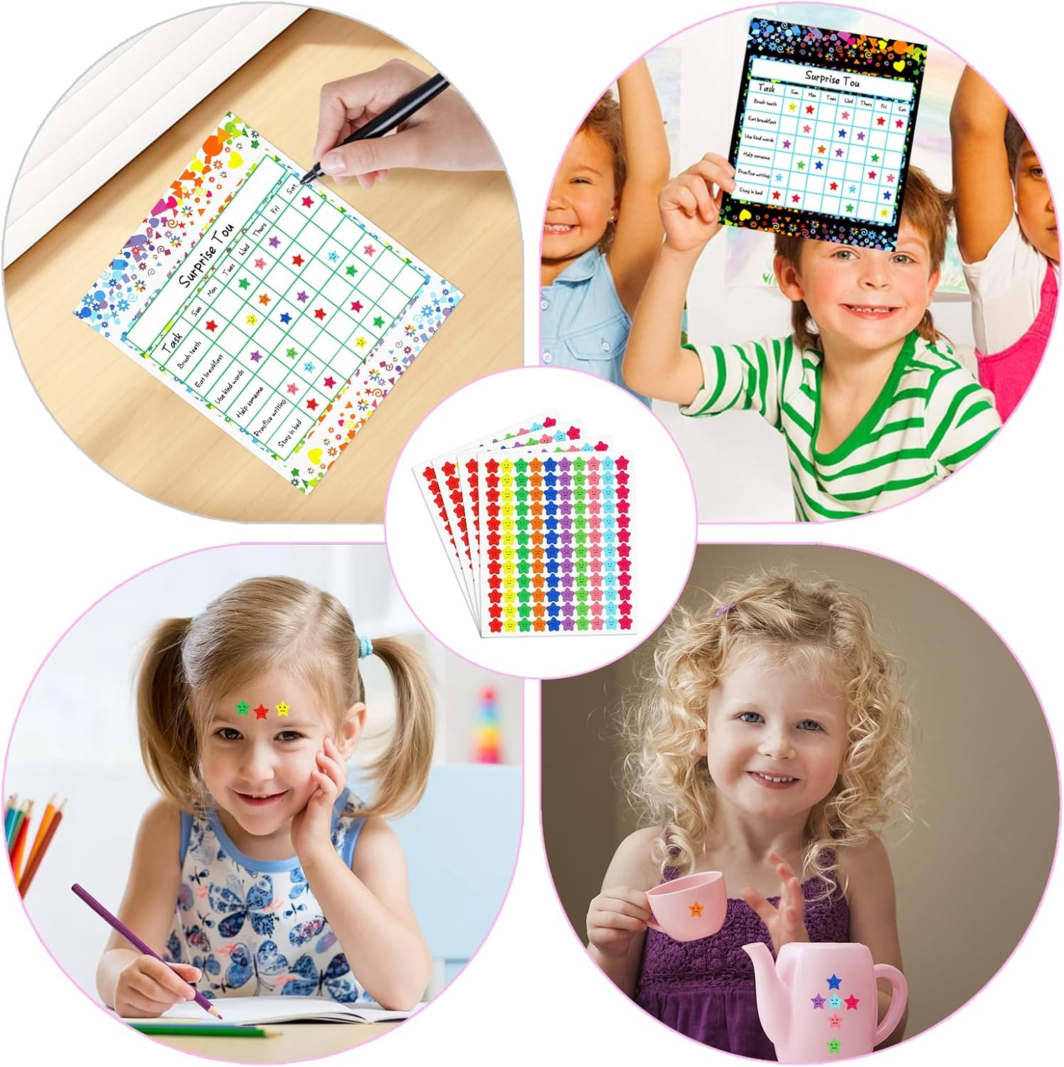 80 Pack Reward Chart for Kids, Incentive Chart Behavior Chart for Kids at Home,
