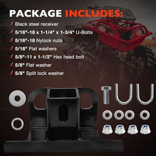2″ Rear Tow Hitch Receiver Mount 101280,Compatible with 2007-2023 Yamaha Grizzly