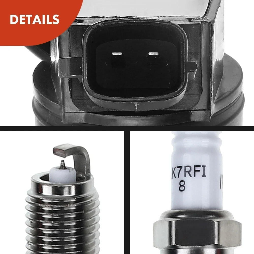 Complete Pack of 6 APM Set of 4 Ignition Coil Pack (2-pin) and Iridium