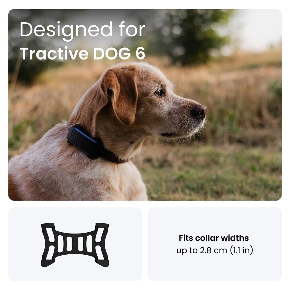 Tractive Rubber Clip Mount x2 for Tractive Dog 6 GPS Tracker (Black) Black