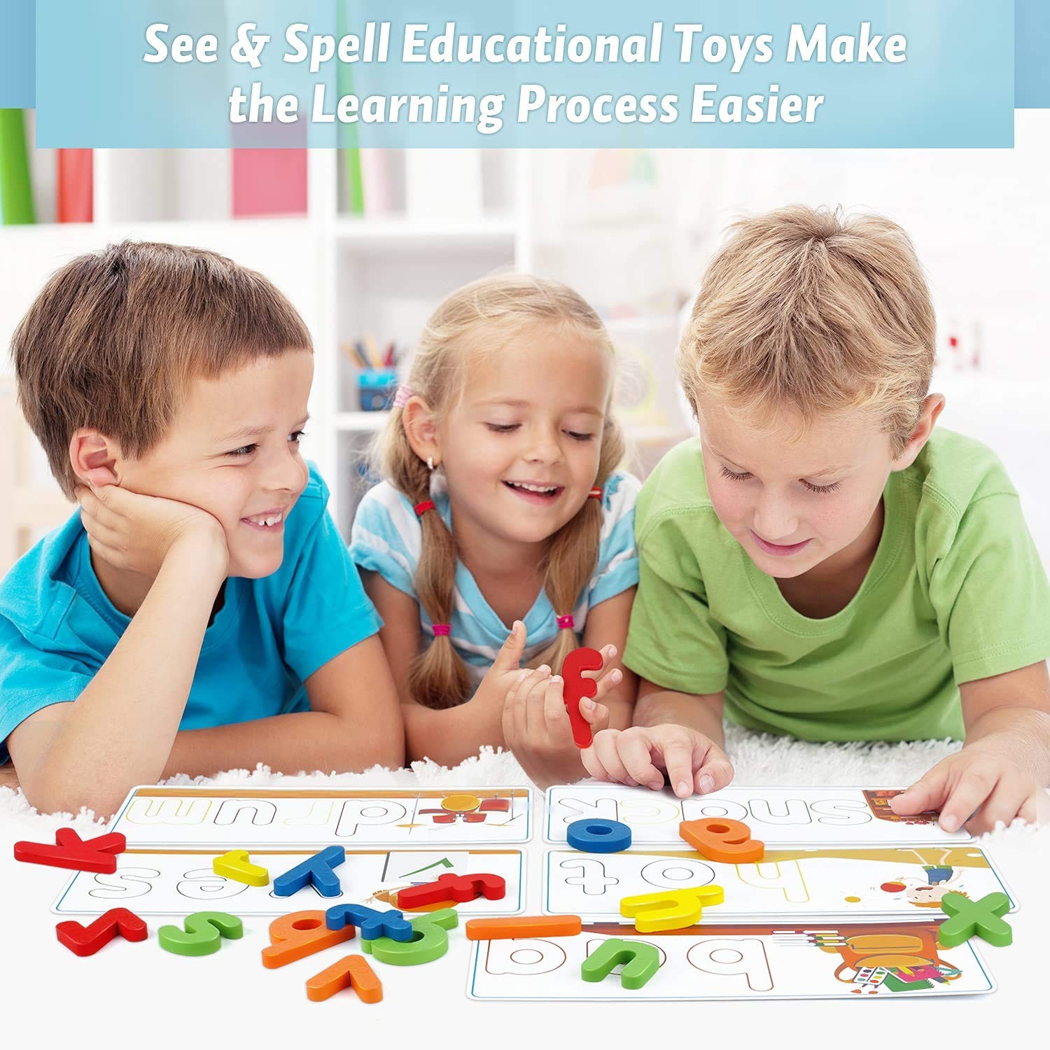 Learning Toys for 3 4 5 6 Years Old Boys and Girls, See & Spell CVC Word Buil…