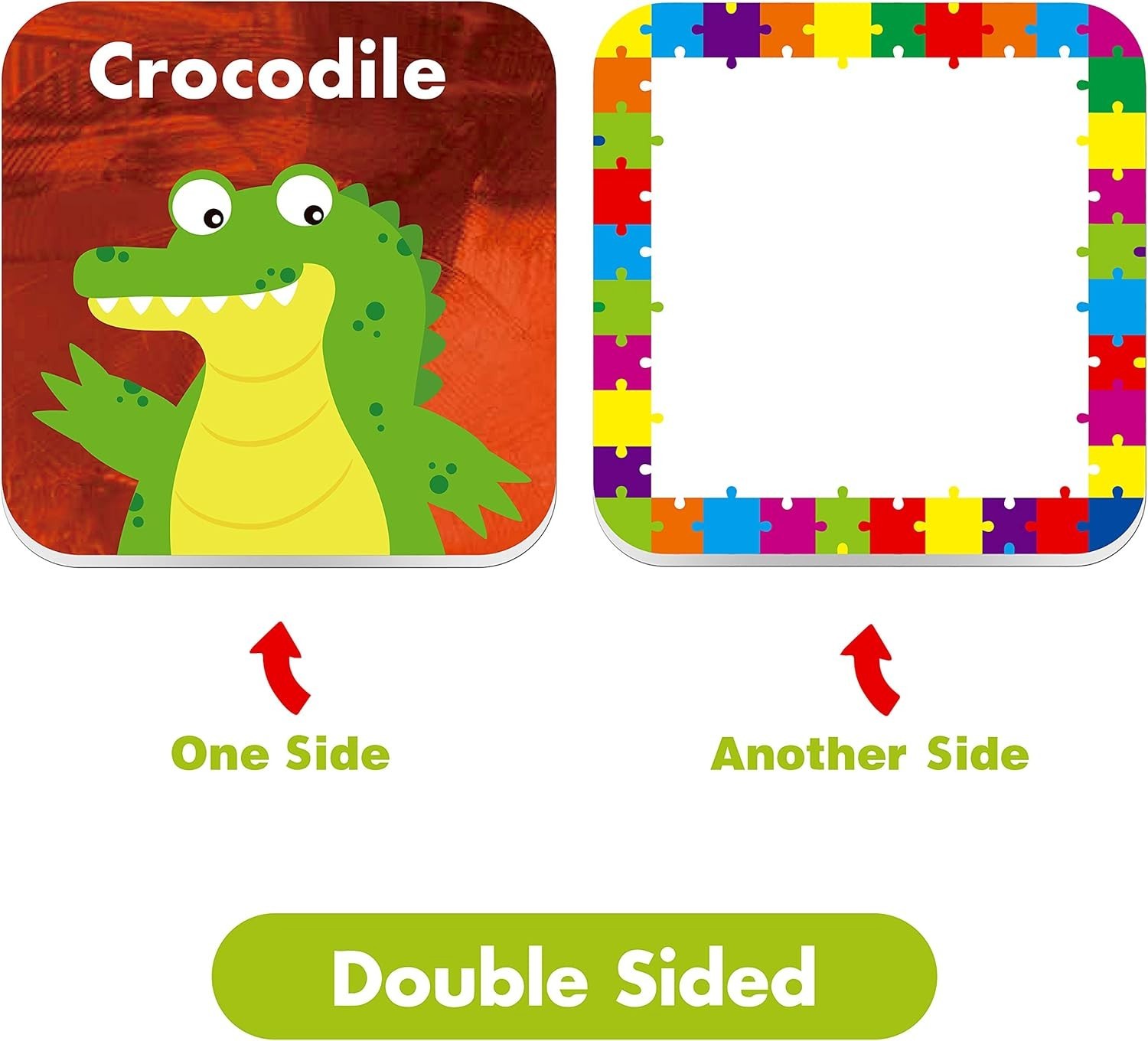 36-Pair Cartoon Animal Matching Flash Cards for Kids, 72 Pcs, Erasable, 2×2 i…
