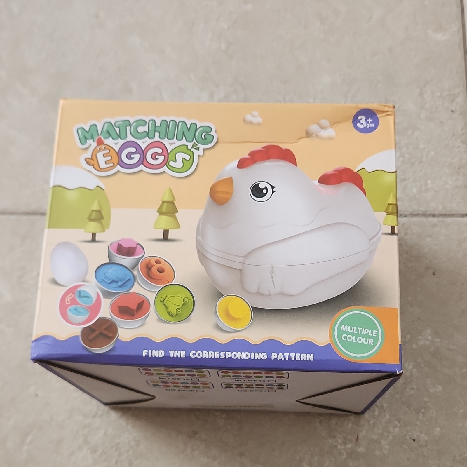 Matching Eggs Toy Chicken Shape Multicolor Educational Shapes Colors Ages 3+