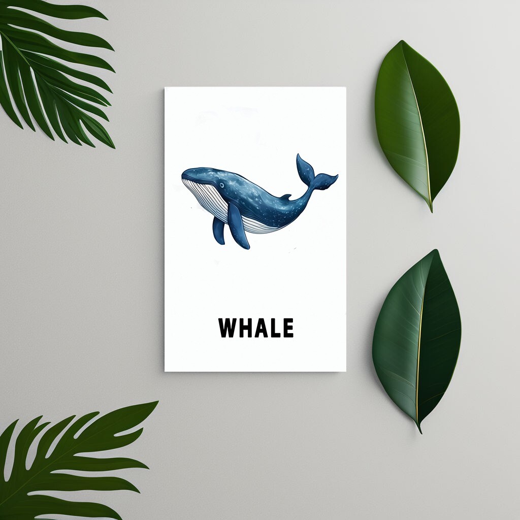 Printable Sea Animals Flash Cards-Montessori-Inspired 30 Card Set for Preschool