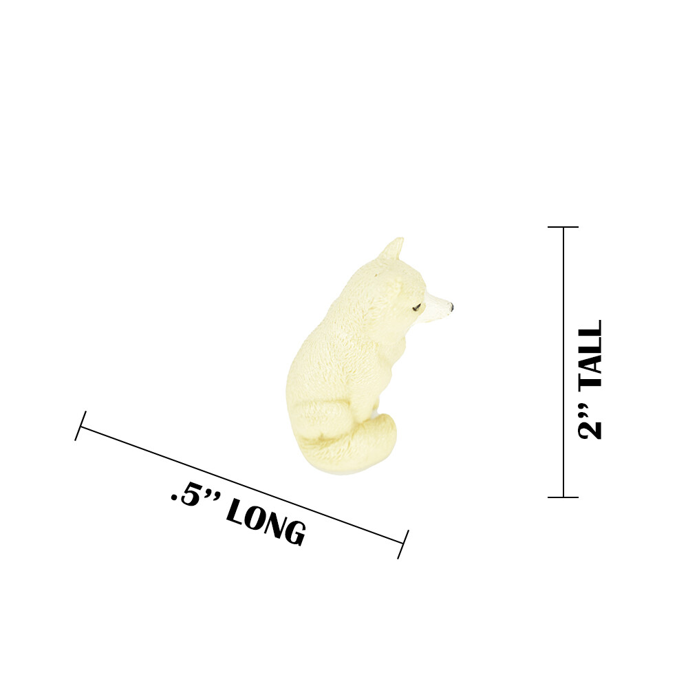 Fox, Arctic, White, Very Nice Plastic Animal, Toy, Kids, Realistic 2″ F1102