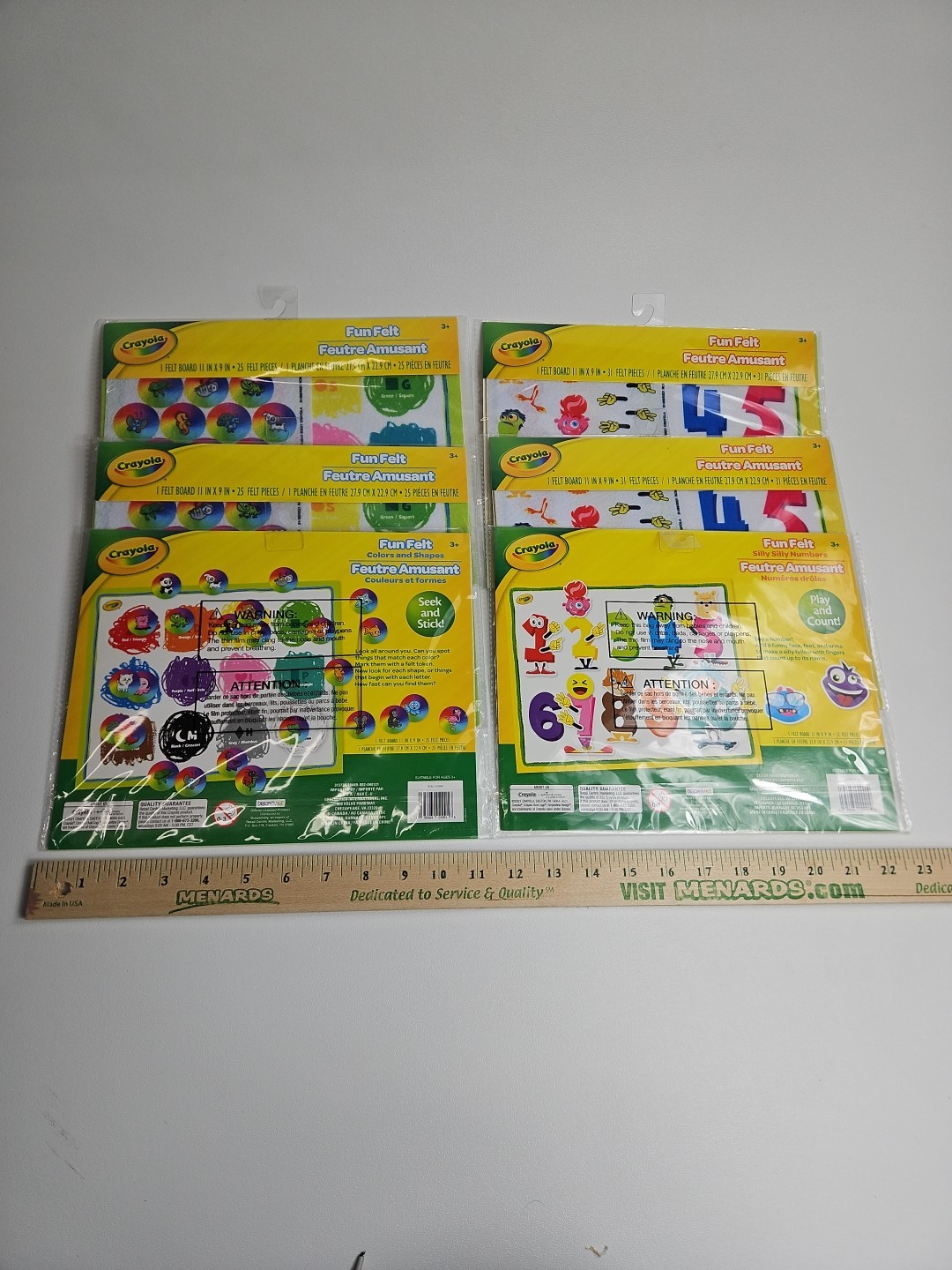 Crayola Set of 6 Fun Felt Colors Shapes Activity Kits Teachers Silly Numbers