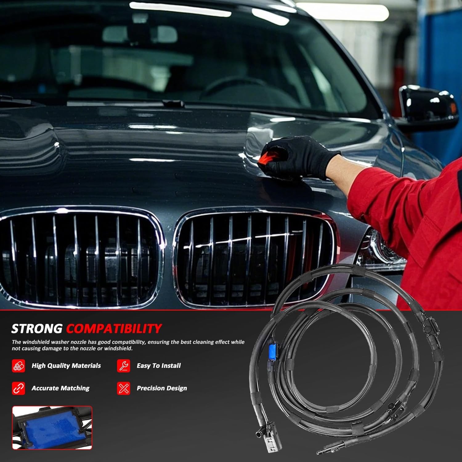 Windshield Washer Hose Compatible with Mercedes-Benz CL550 CL600 S350 S400 S550