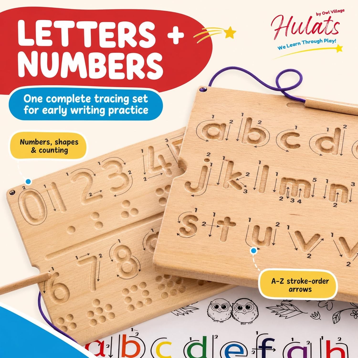 Montessori Alphabet & Numbers Tracing Set – Ages 3-5