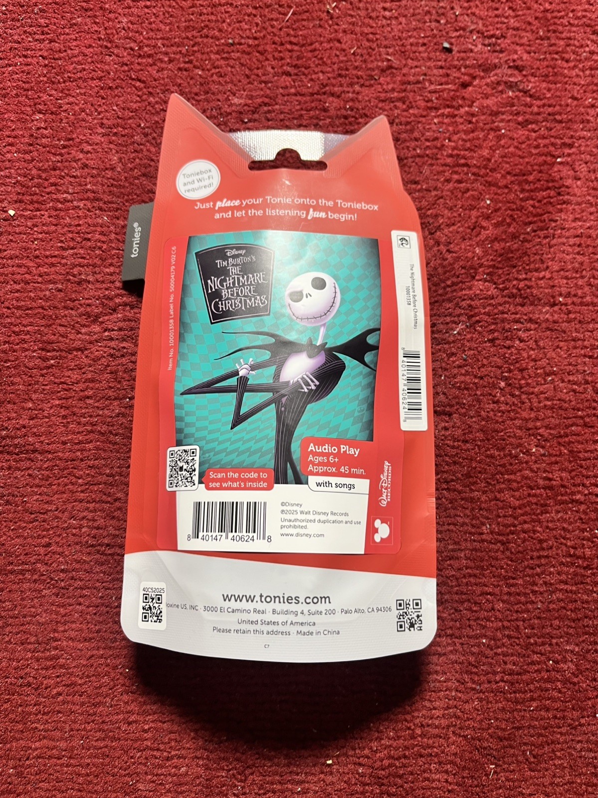 Jack Skellington Nightmare Before Christmas Tonies Toniebox Character *Sealed*