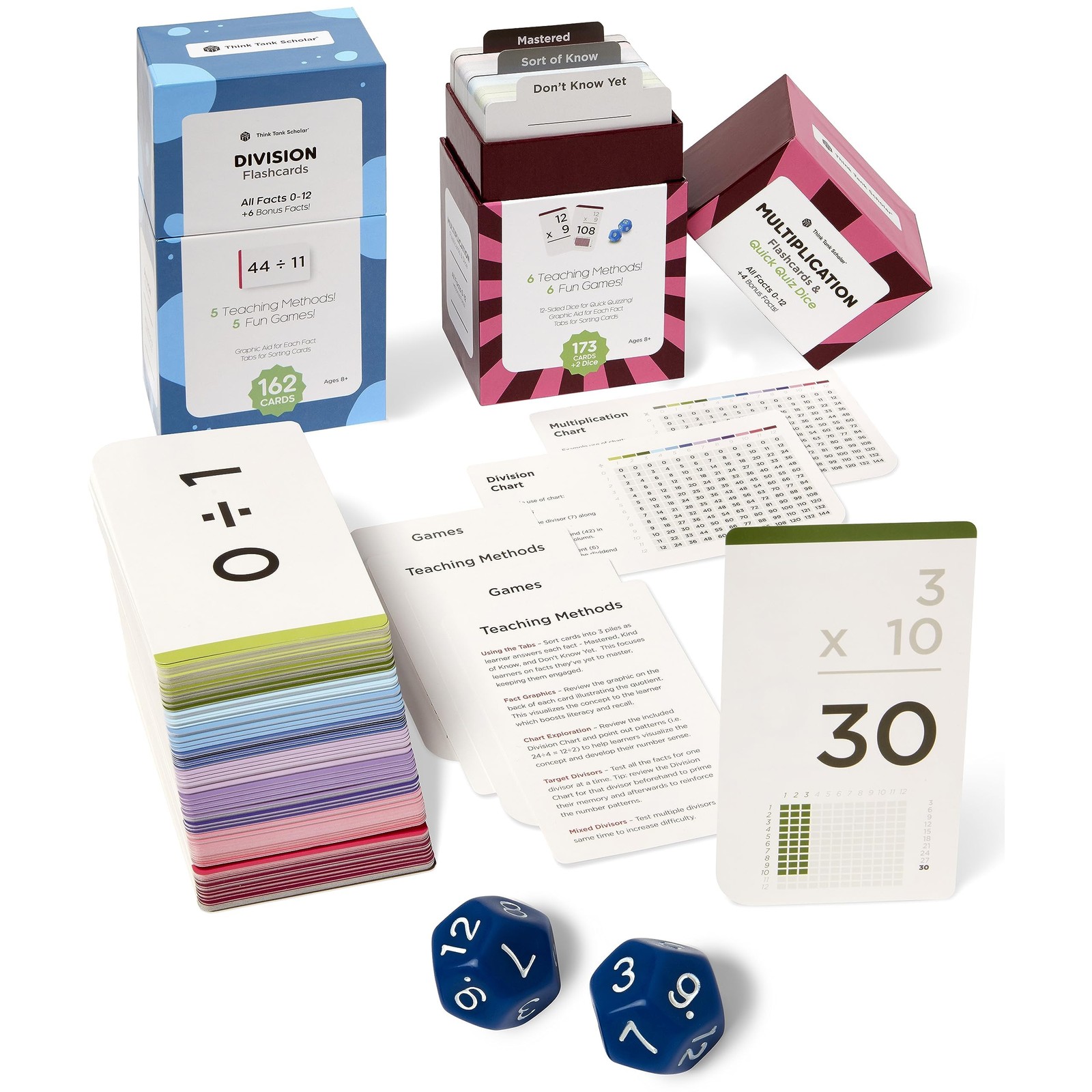 335 Multiplication & Division Flash Cards (Award Winning) 1 Fact Per Card wit…