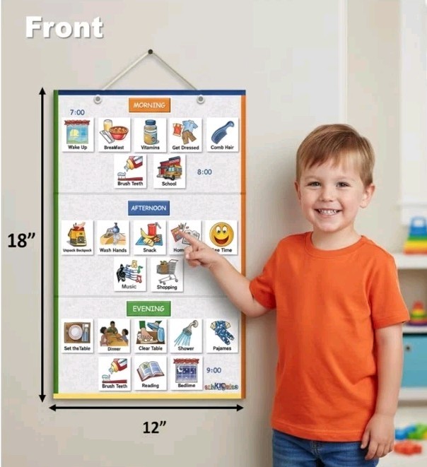 2-Sided Magnetic Visual Schedule for Kids (Home Bundle) | Daily Routines,…