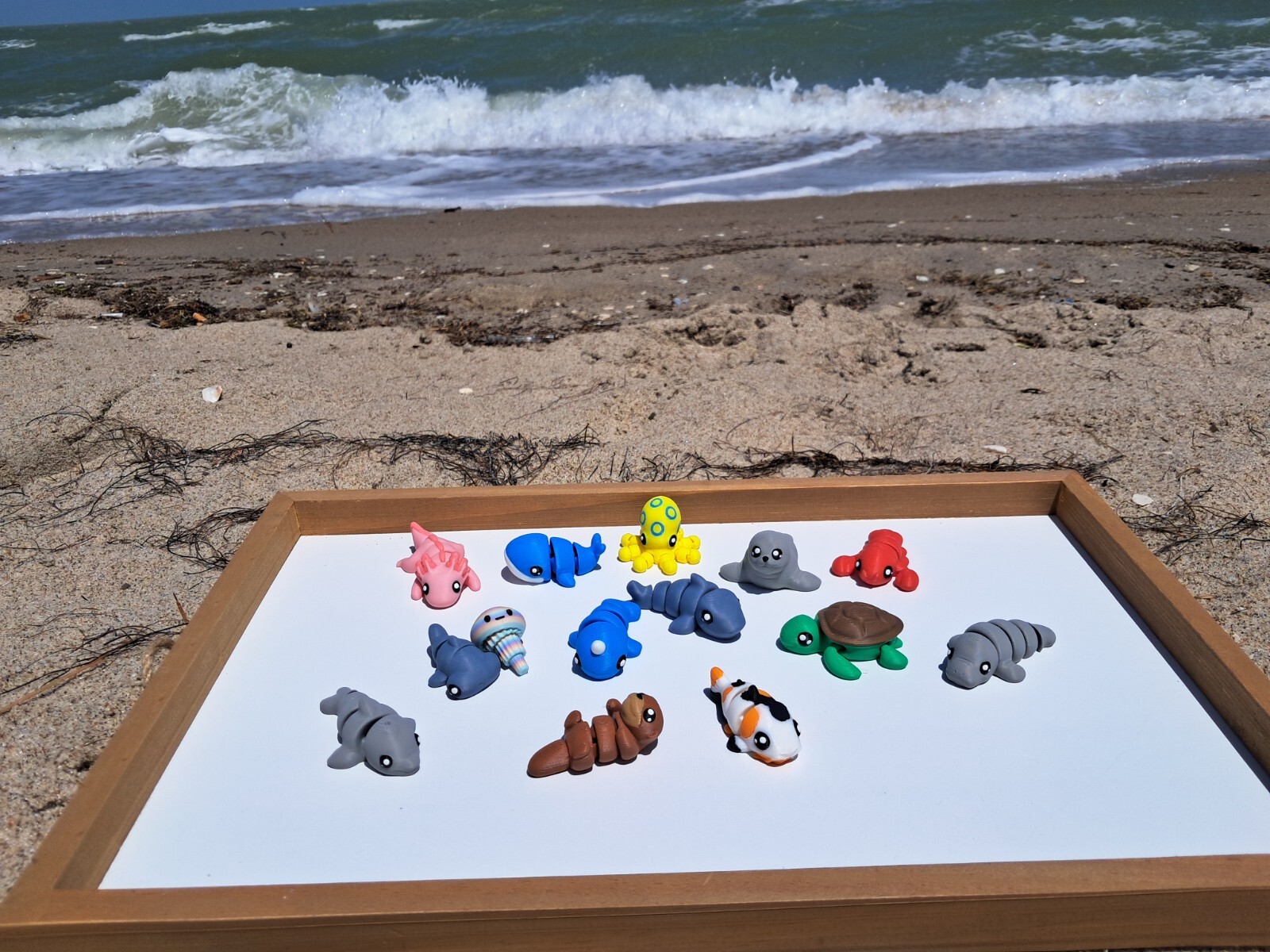 3D Printed Articulated Sea Animals Fidget Toy Set – Octopus, Shark, Turtle, etc.