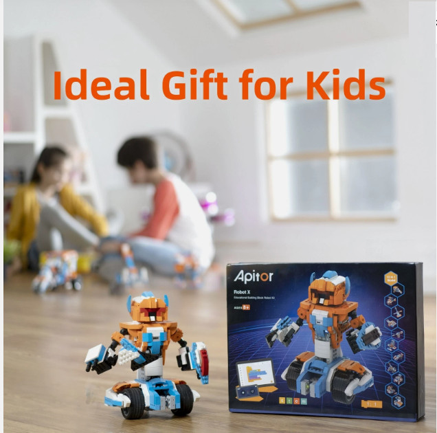 Apitor Robot X, 12 in 1 Educational Building Blcok Kit 1:1 Scale STEM Toy App