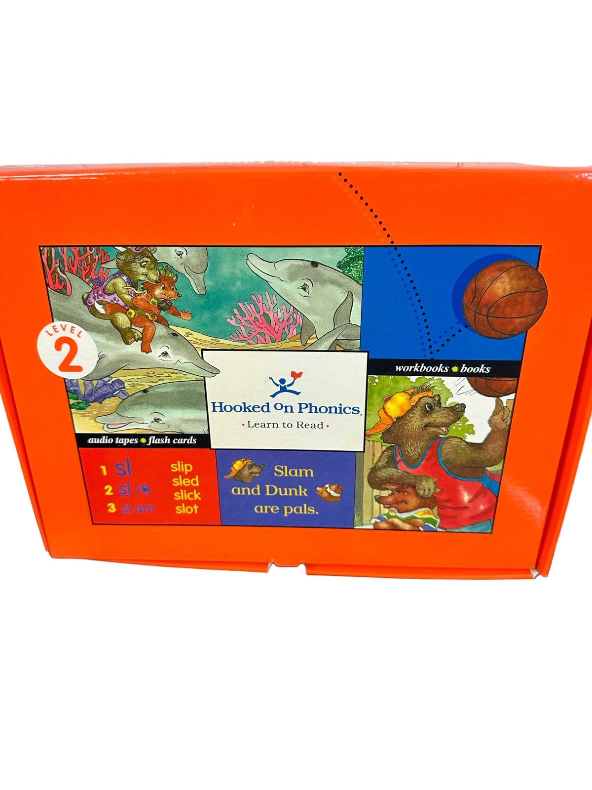 Vintage Hooked on Phonics Level 2 Cassette & Books Set Slam & Dunk Homeschool
