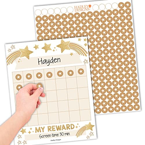 Sticker Chart for Kids Behavior at Home & Classroom – 25 Reward Chart for Kids