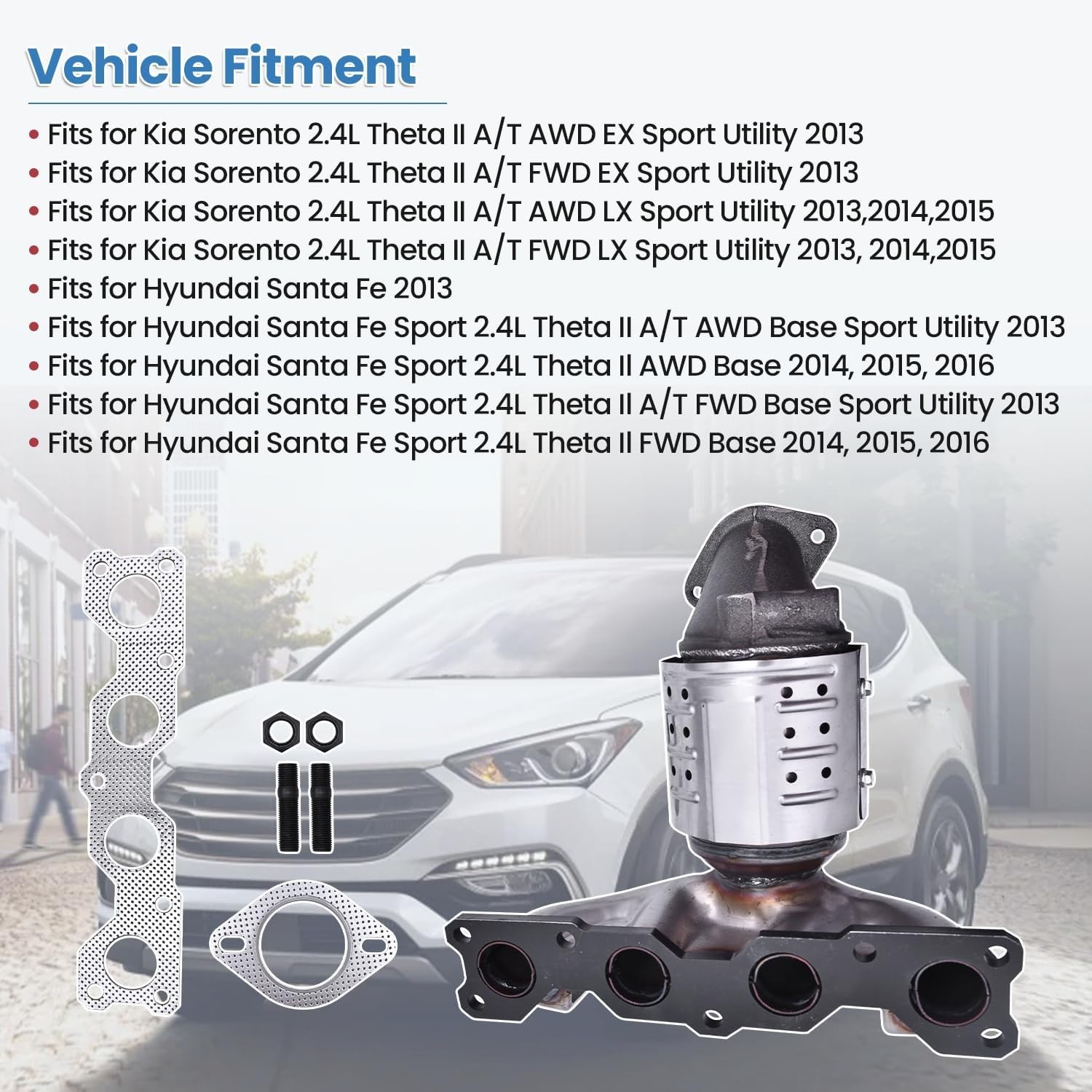 674-071 285102G445 Catalytic Converter Fits for 2013-2016 Hyundai Santa Fe Sport