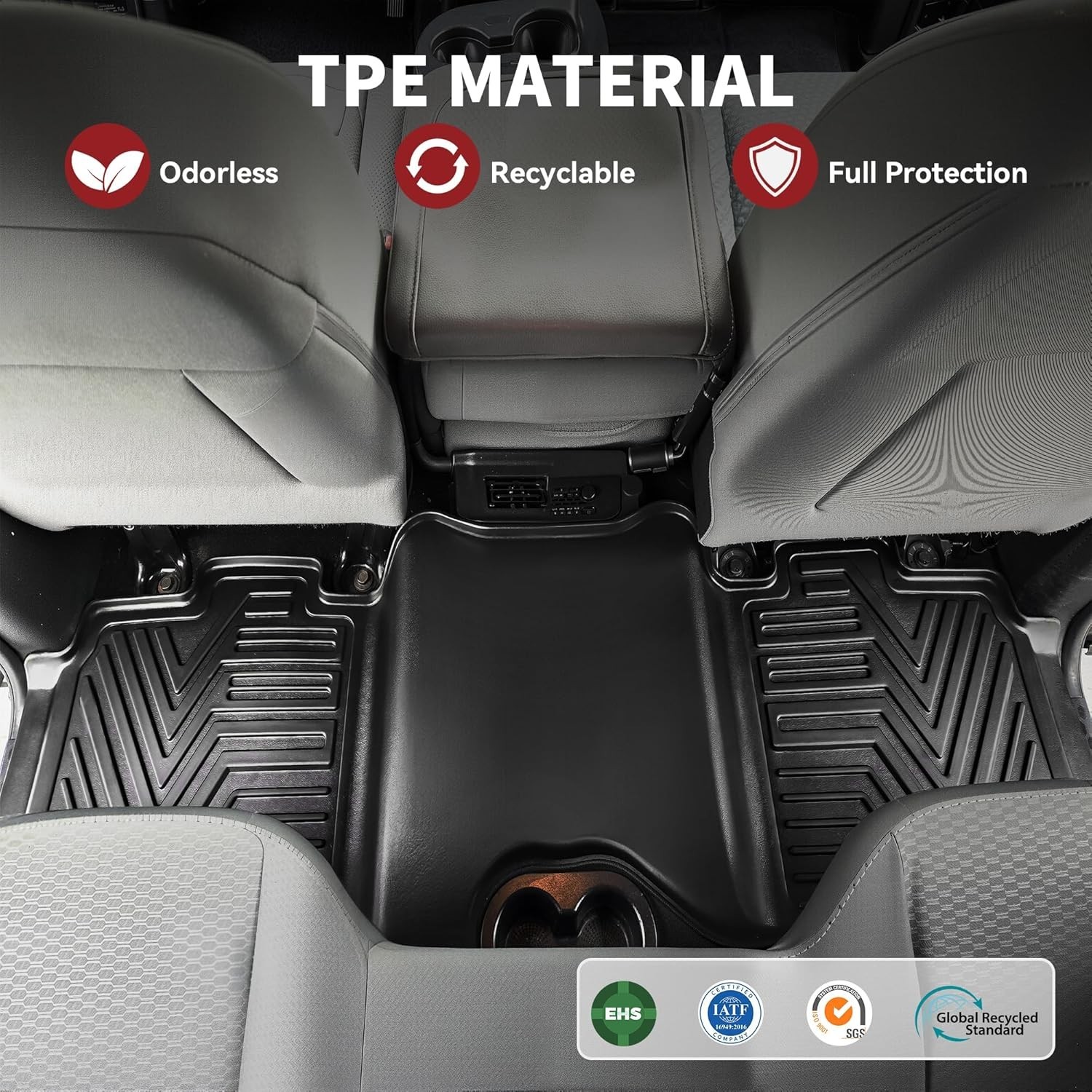 Dodge Ram 1500/2500/3500 Crew Cab Floor Mats Fit for 2013-2018, 2019-2024 Ram