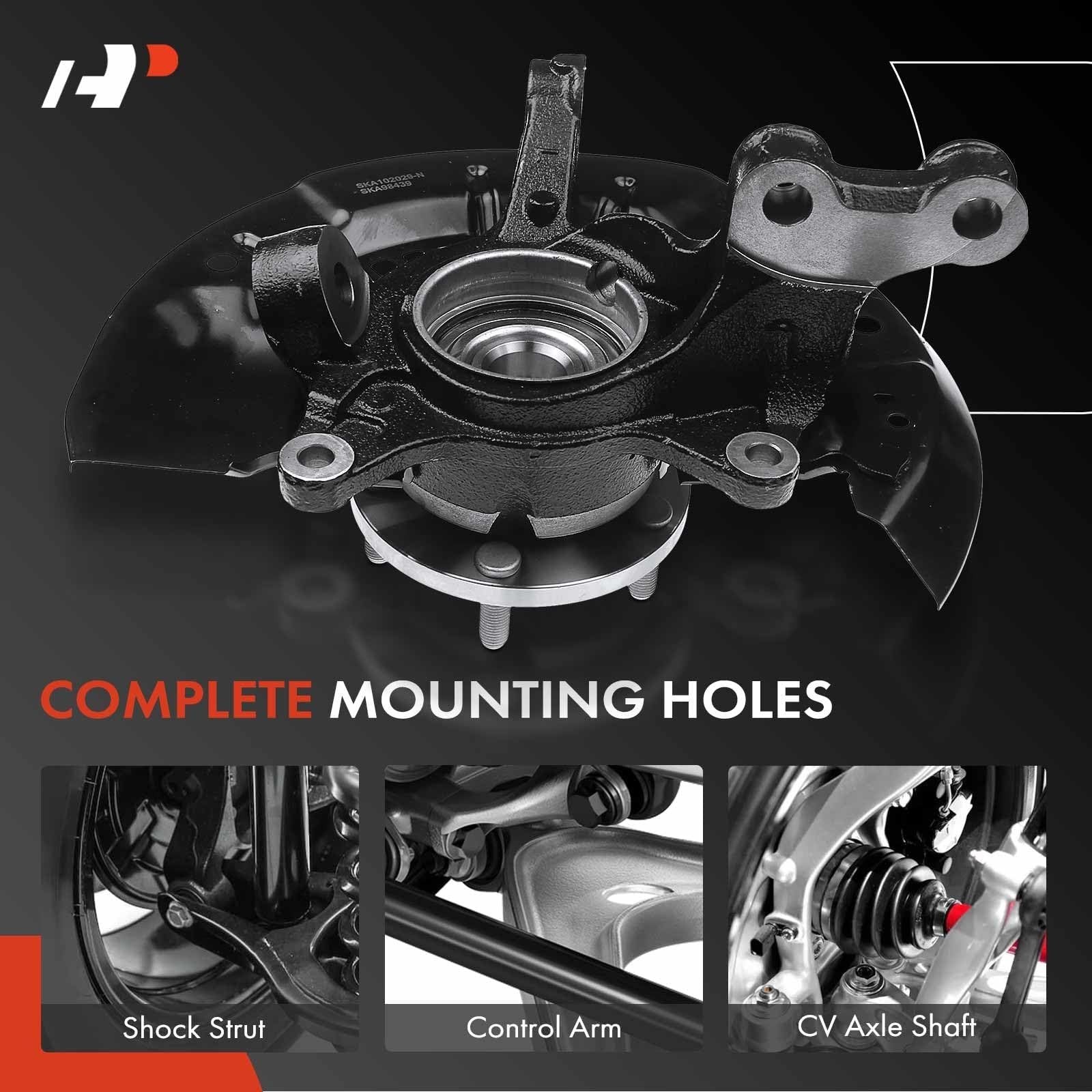 A-Premium 2x Front Left and Right Steering Knuckle & Wheel Bearing Hub Assemb…