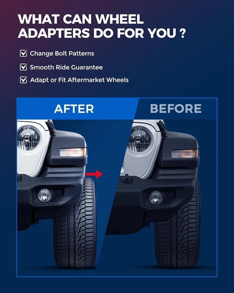 6×4.5 to 6×5.5 Wheel Adapters,1.25 inch 6 Lug Centric Wheel Adapters